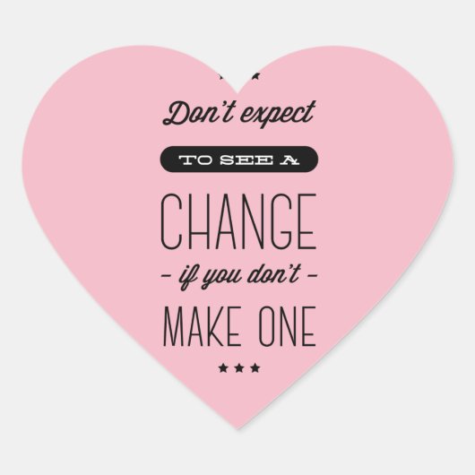 姿勢、成功、ゴール、やる気を起こさせる引用文ピンク ハートシール (正面)