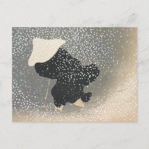 姿日本の入り雪はがき ポストカード