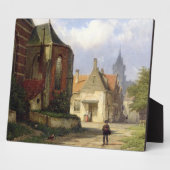 姿町の赤レンガ教会の前のオランダ(o) フォトプラーク (側面)