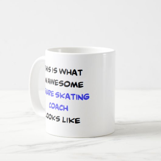 姿素晴らしスケートで滑るコーチコーヒーマグ コーヒーマグカップ (正面左)