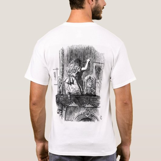 姿見のワイシャツを通したアリス Tシャツ (裏面)