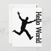 姿飛んでいるブラック/ホワイトグラフィックアートポストカード ポストカード (正面/裏面)