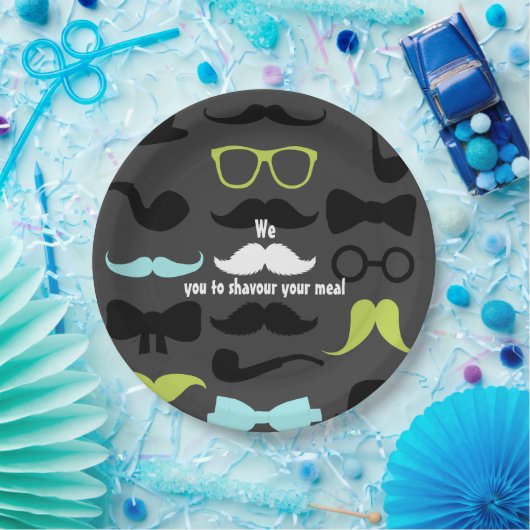 威勢のよい小さな男の口ひげパーティー ペーパープレート (パーティー)