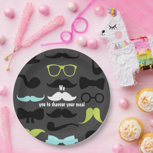 威勢のよい小さな男の口ひげパーティー ペーパープレート (パーティー)