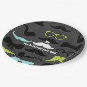 威勢のよい小さな男の口ひげパーティー ペーパープレート (アングル)