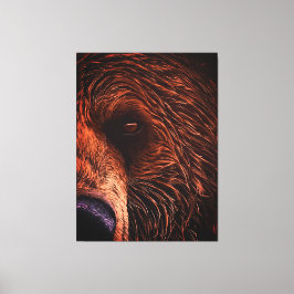威厳あるクマの肖像画アート - 迫力ある野生動物 キャンバスプリント