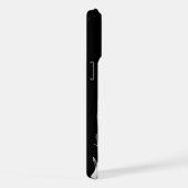 威厳あるシロフクロウのとまる姿 iPhoneケース (右側面)