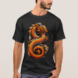 威厳あるドラゴン | 黄金の月 Tシャツ
