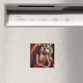 威厳ある女性とトラ | 豊かな力強さを表現した壁アート マグネット (インサイチュ (食洗機))