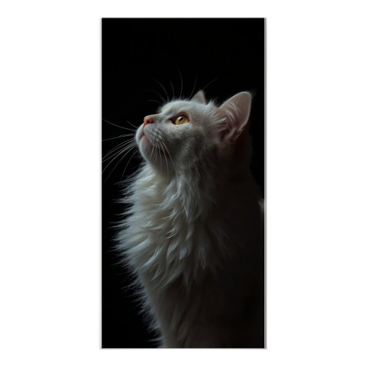 威厳ある猫の肖像画 力強さと王者の自信 ポスター (正面)