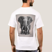 威厳ある象のTシャツ Tシャツ (裏面)