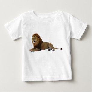 威厳ある雄ライオンの休息 白背景 ベビーTシャツ