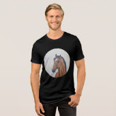 威厳ある馬の肖像Tシャツ トライブレンドTシャツ (正面全面)