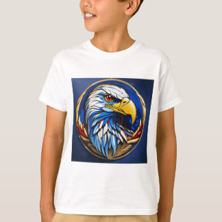威厳ある鷲のヘッドグラフィック キッズTシャツ Tシャツ