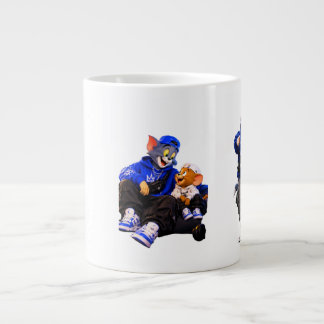 威厳ある黒い馬のシルエット コーヒーマグ ジャンボコーヒーマグカップ