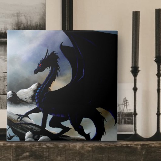 威厳ある黒竜の黒い幻想の山々 タイル