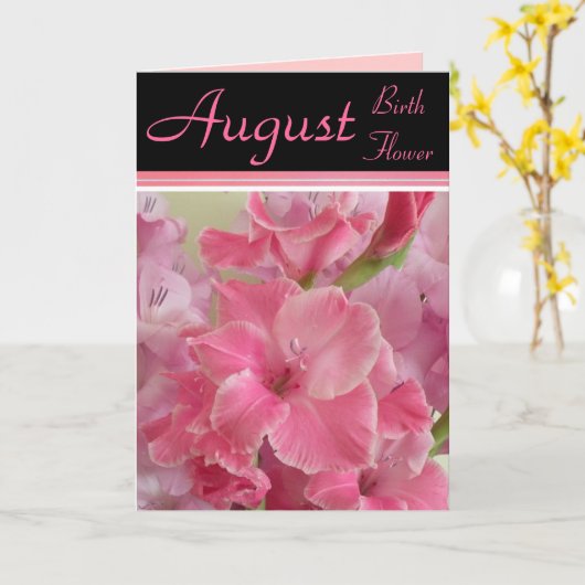 威厳があるな誕生の花- Gladiolaのメッセージカード カード (黄色い花)