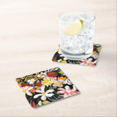 威厳があるマケ絵画の、花の絨毯。 スクエアペーパーコースター (インサイチュ)
