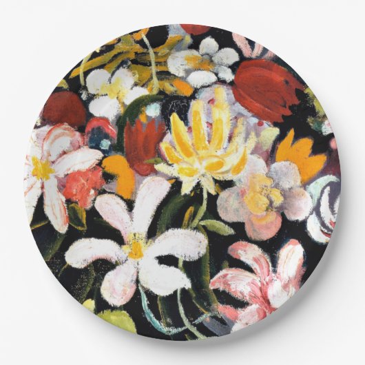 威厳があるマック絵画スの花のカーペット ペーパープレート (正面)