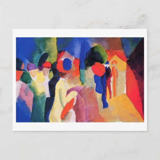 威厳があるマッケ – イエロージャケット付き1913水色 ポストカード (正面)