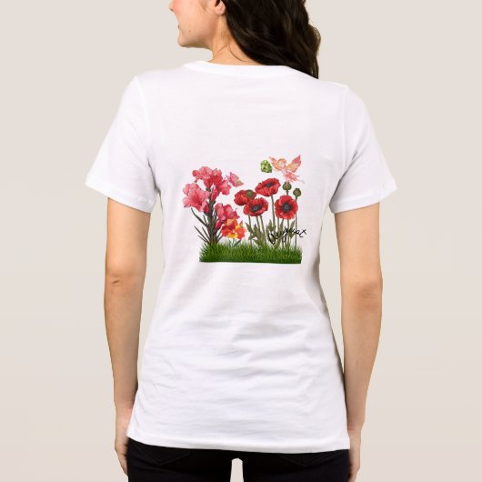 威厳がある誕生の花と石 トライブレンドＴシャツ (裏面)