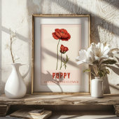 威厳がある誕生フラワーポピー誕生日 ポスター