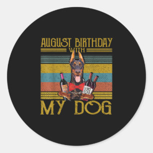 威厳がある誕生日と(犬)ドーベルマン・ピンシェル犬2020 ラウンドシール