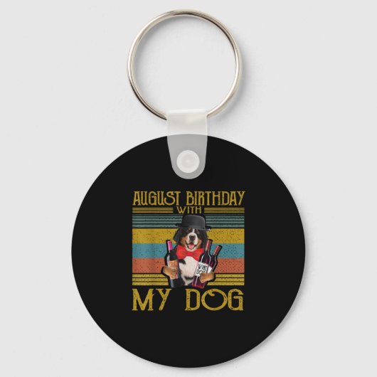 威厳がある誕生日とMy Bemese Moutain Dog 2020 キーホルダー (正面)
