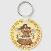 威厳がある誕生日エンジェルキーチェーン キーホルダー (正面)