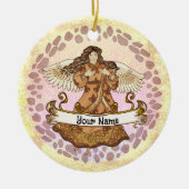 威厳がある誕生日エンジェル誕生日カスタムオーナメント セラミックオーナメント (正面)