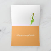 威厳がある誕生日オレンジグラジオラス赤ポピーの花 カード (内部)