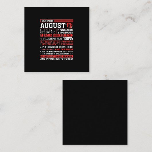 威厳がある誕生日ギフト生まれ-《星座》乙女座威厳がある中 スクエア名刺 (正面/裏面)