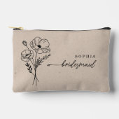 威厳がある誕生月の花の花嫁パーソナライズされた付け アクセサリーポーチ (正面)