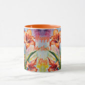 威厳がある誕生月フラワーグラジオラスの。グラジオラス マグカップ (中央)