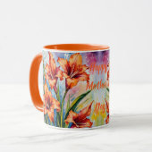 威厳がある誕生月フラワーグラジオラスの。グラジオラス マグカップ (正面左)