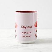 威厳がある誕生月花カスタムコーヒーマグ マグカップ (中央)