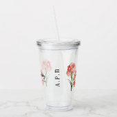 威厳がある誕生月花グラジオラスパーソナライズされた アクリルタンブラー (左)