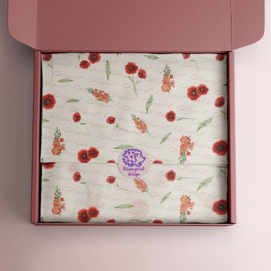 威厳がある誕生月花ポピーグラジオラス 薄葉紙