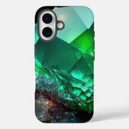 威厳がある誕生石周囲抽象芸術ネオン結晶 iPhone 16ケース