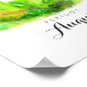 威厳がある誕生石 – Peridot Water color |ポスター ポスター (角)