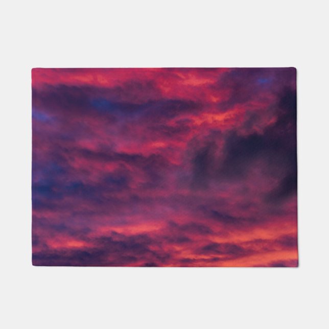 威厳がある赤 ドアマット (正面)