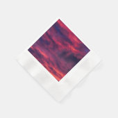 威厳がある赤 縁ありカクテルナプキン (角)