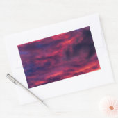 威厳がある赤 長方形シール (封筒)