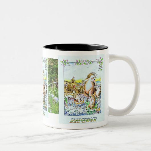 威厳がある、ハリネズミの誕生日のマグ ツートーンマグカップ (右)