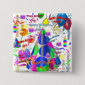 威厳がある, 3誕生日の四角ボタン 缶バッジ (正面)