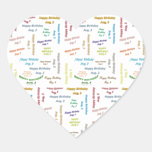 威厳がある, 3誕生日ステッカー ハートシール (正面)