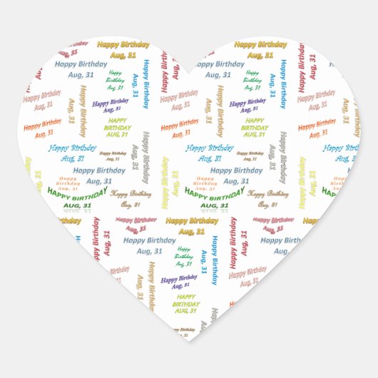 威厳がある, 31誕生日シール ハートシール (正面)