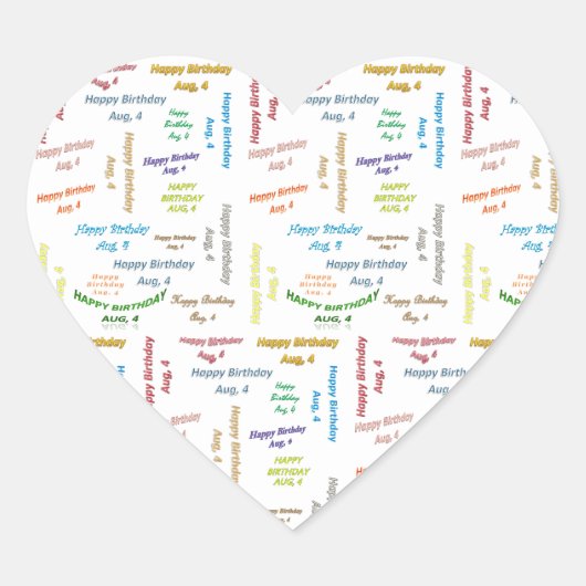 威厳がある, 4誕生日ステッカー ハートシール (正面)