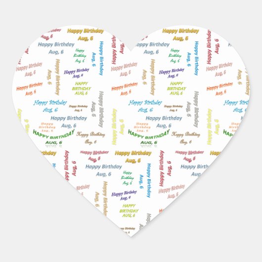 威厳がある, 6誕生日ステッカー ハートシール (正面)