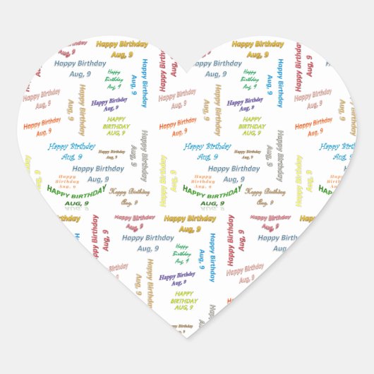 威厳がある, 9誕生日ステッカー ハートシール (正面)